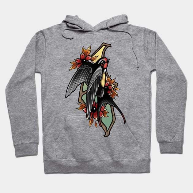 swallow Hoodie by Stephanie Francoeur Art